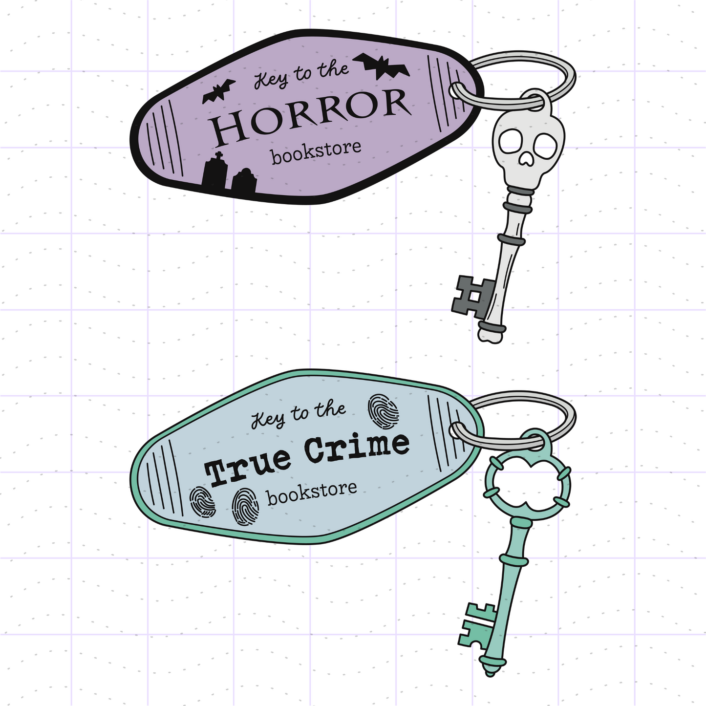 Bookish Bookstore Motel Keys Bundle SVG PNG Files
