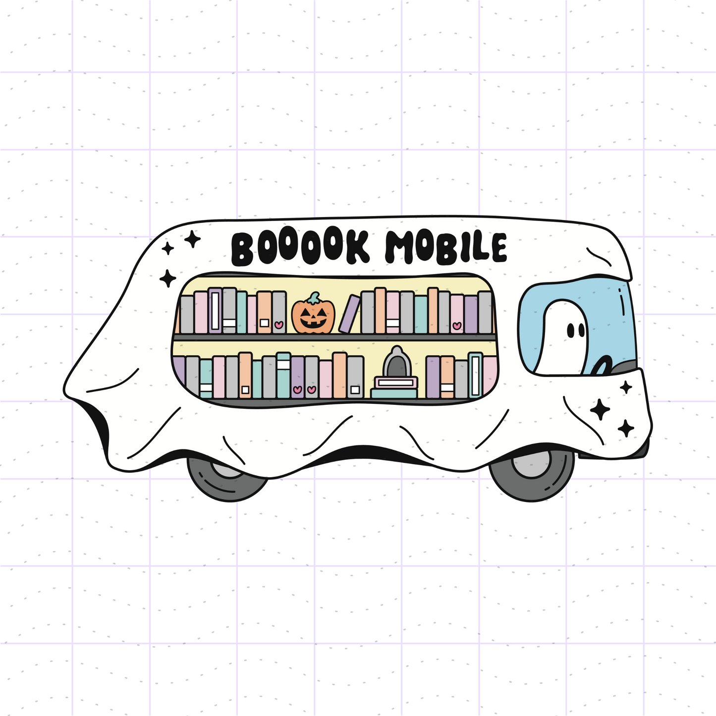 Spooky Halloween Bookmobile PNG File