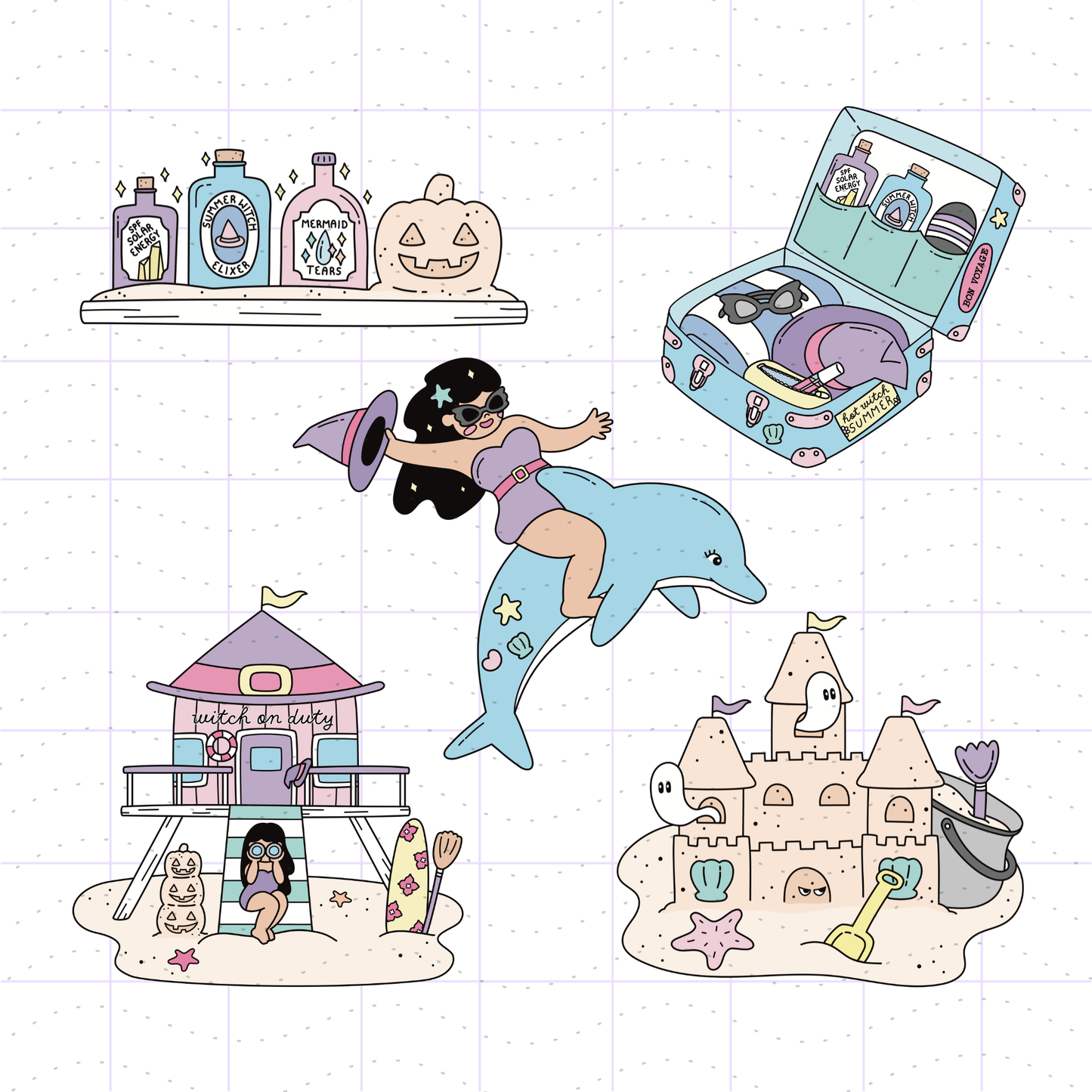 Hot Summer Witch PNG Bundle