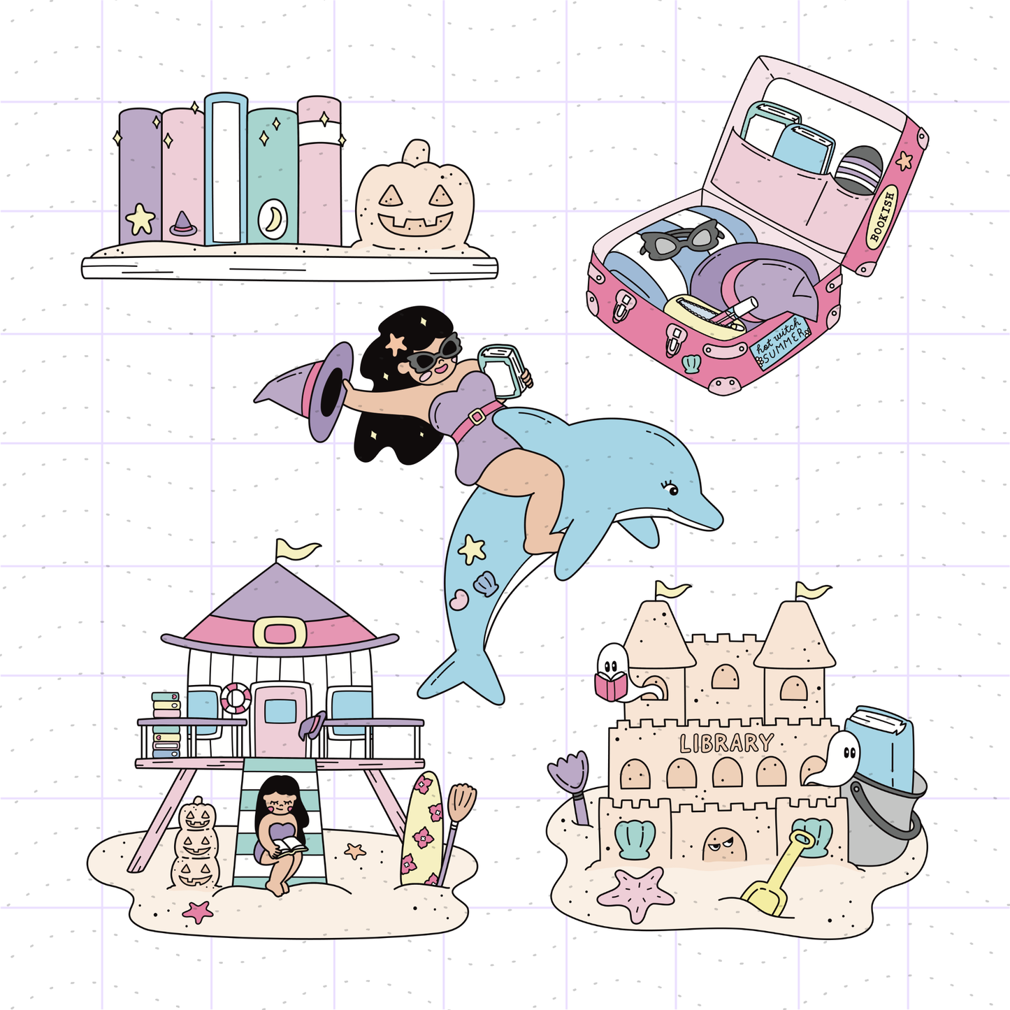 BOOKISH Summer Witch PNG Bundle