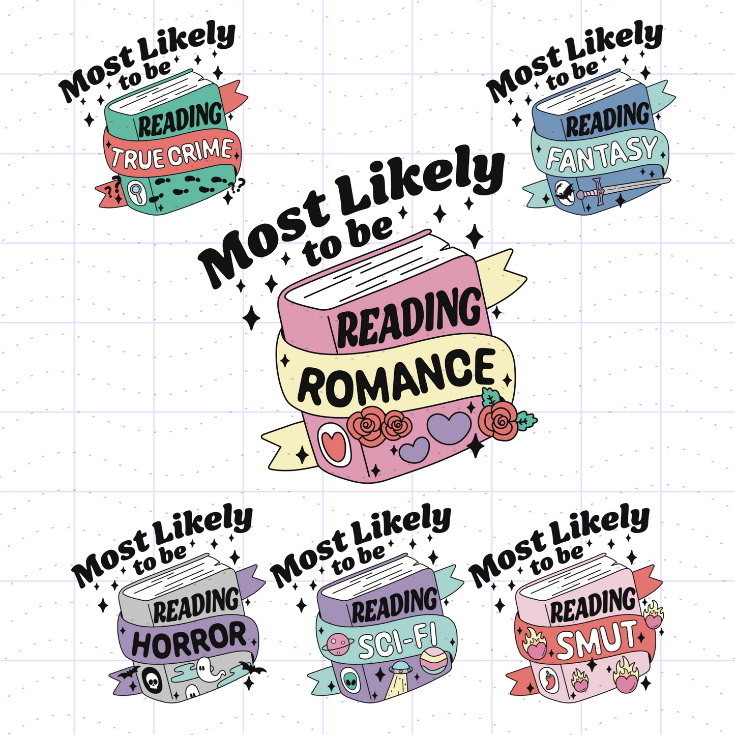 Most Likely To Be Reading Bundle SVG PNG Files