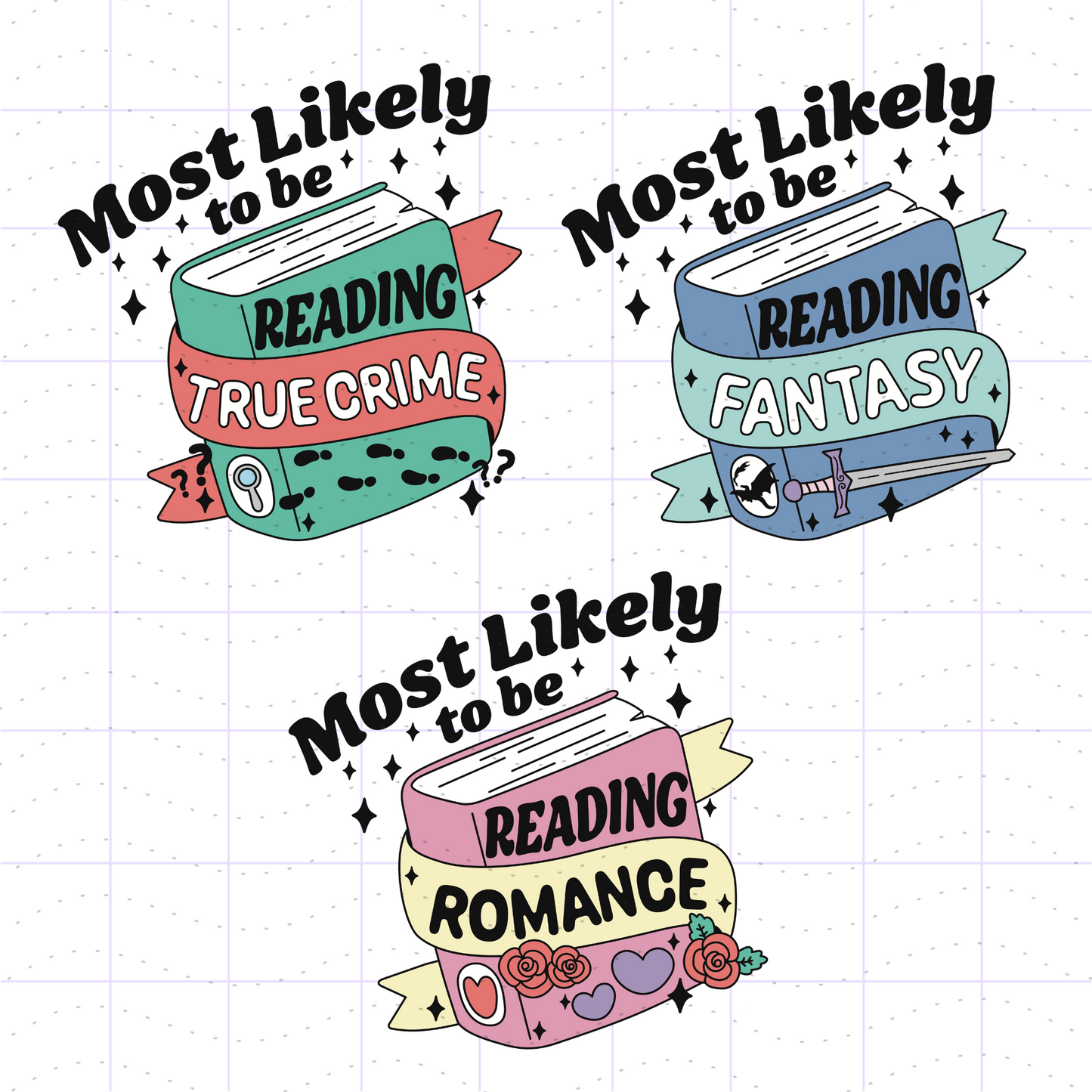 Most Likely To Be Reading Bundle SVG PNG Files