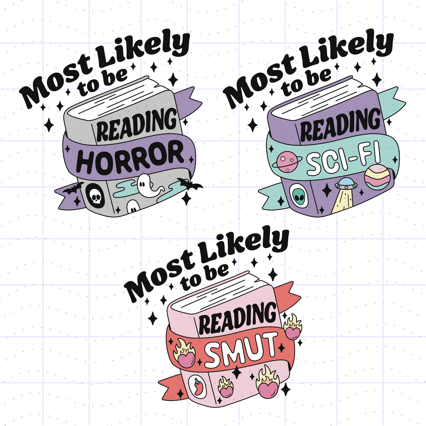 Most Likely To Be Reading Bundle SVG PNG Files