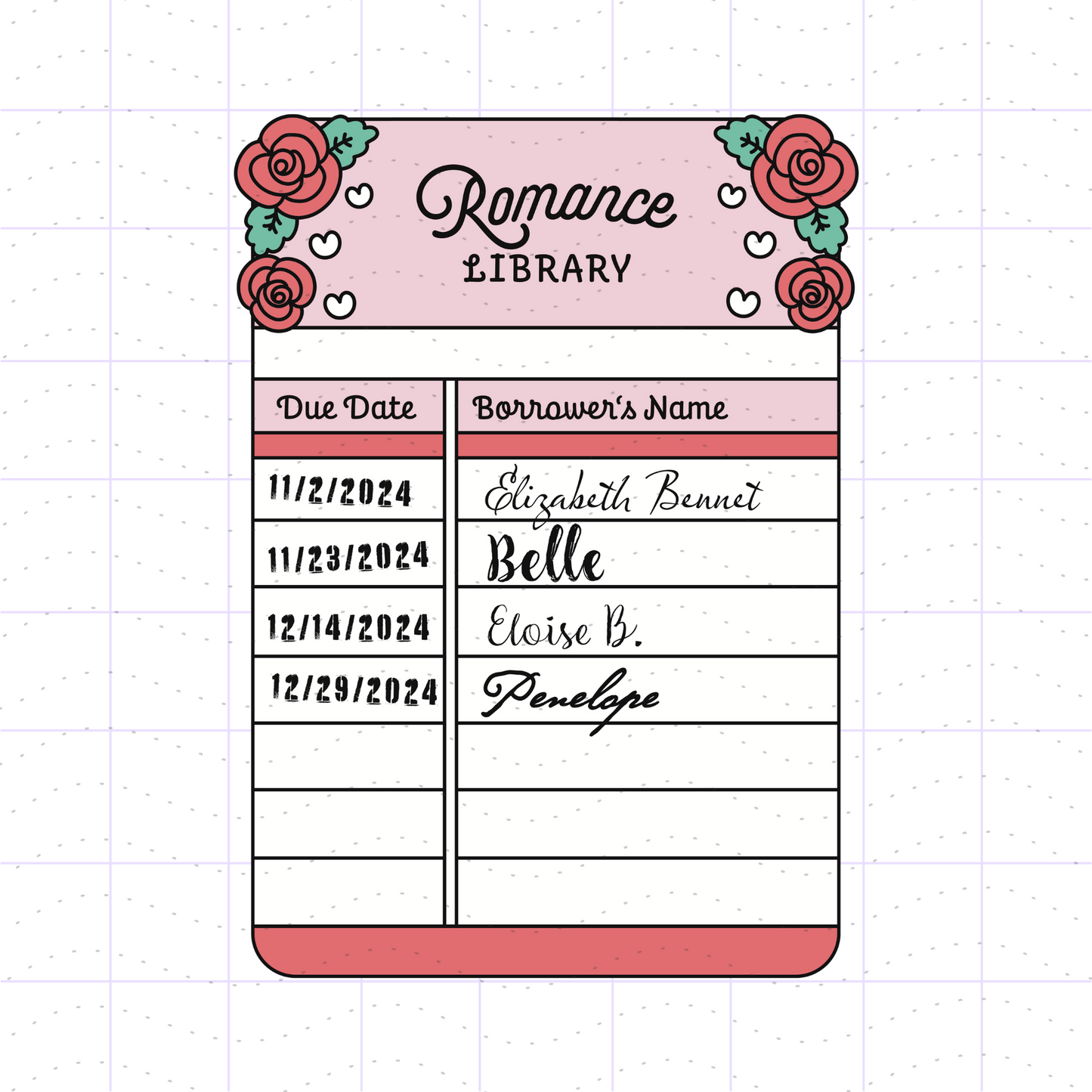 Library Due Card Bundle SVG PNG Files