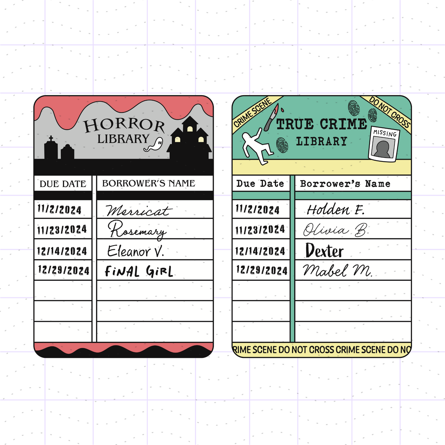 Library Due Card Bundle SVG PNG Files
