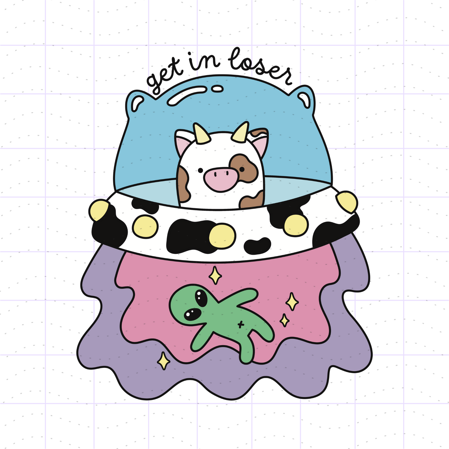 Get In Loser SVG PNG, Alien Cow Abduction SVG PNG Files