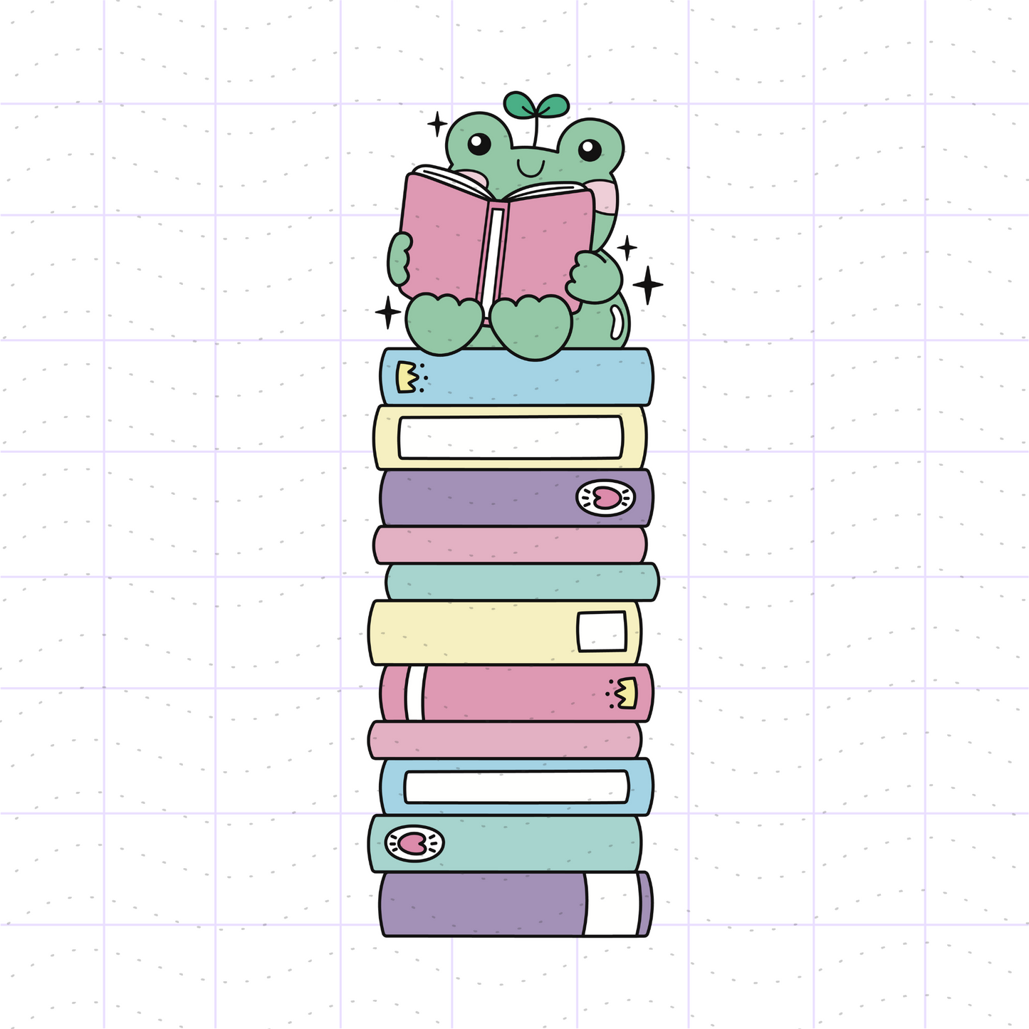 Bookish Frog Bundle SVG PNG Files