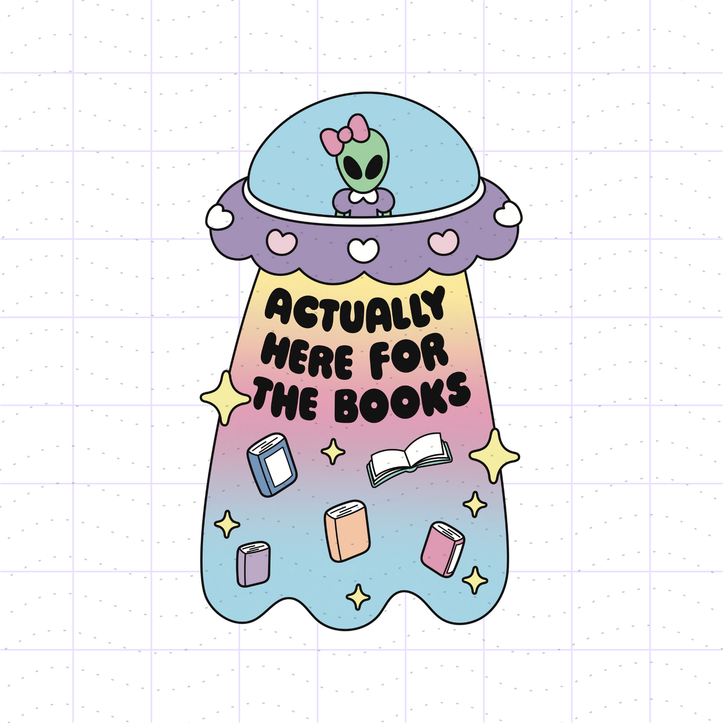 Actually Here for the Books Alien PNG File