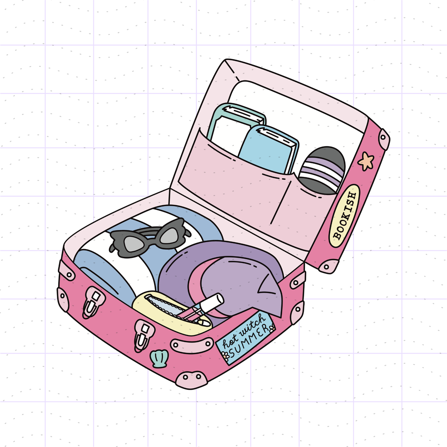 Bookish Summer Witch Luggage PNG File