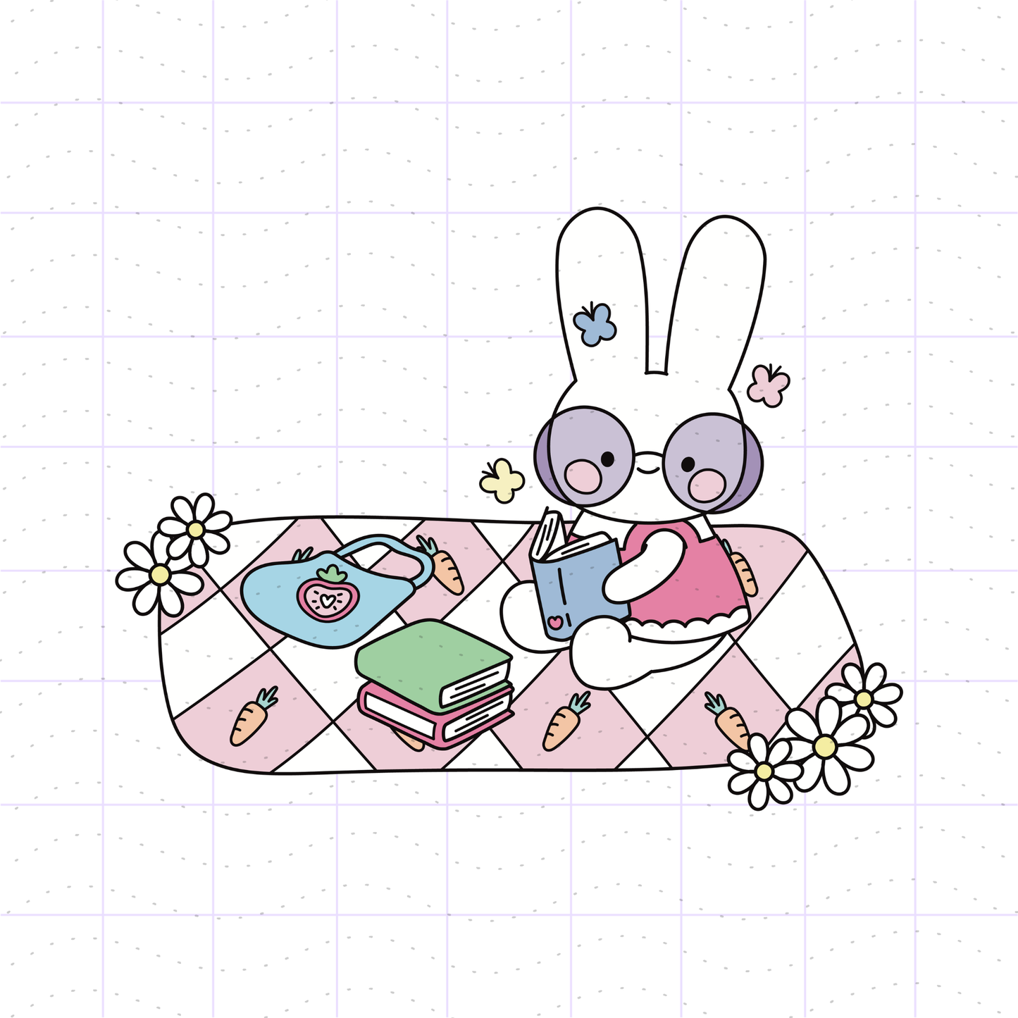 Bookish Bunny Spring Picnic PNG File