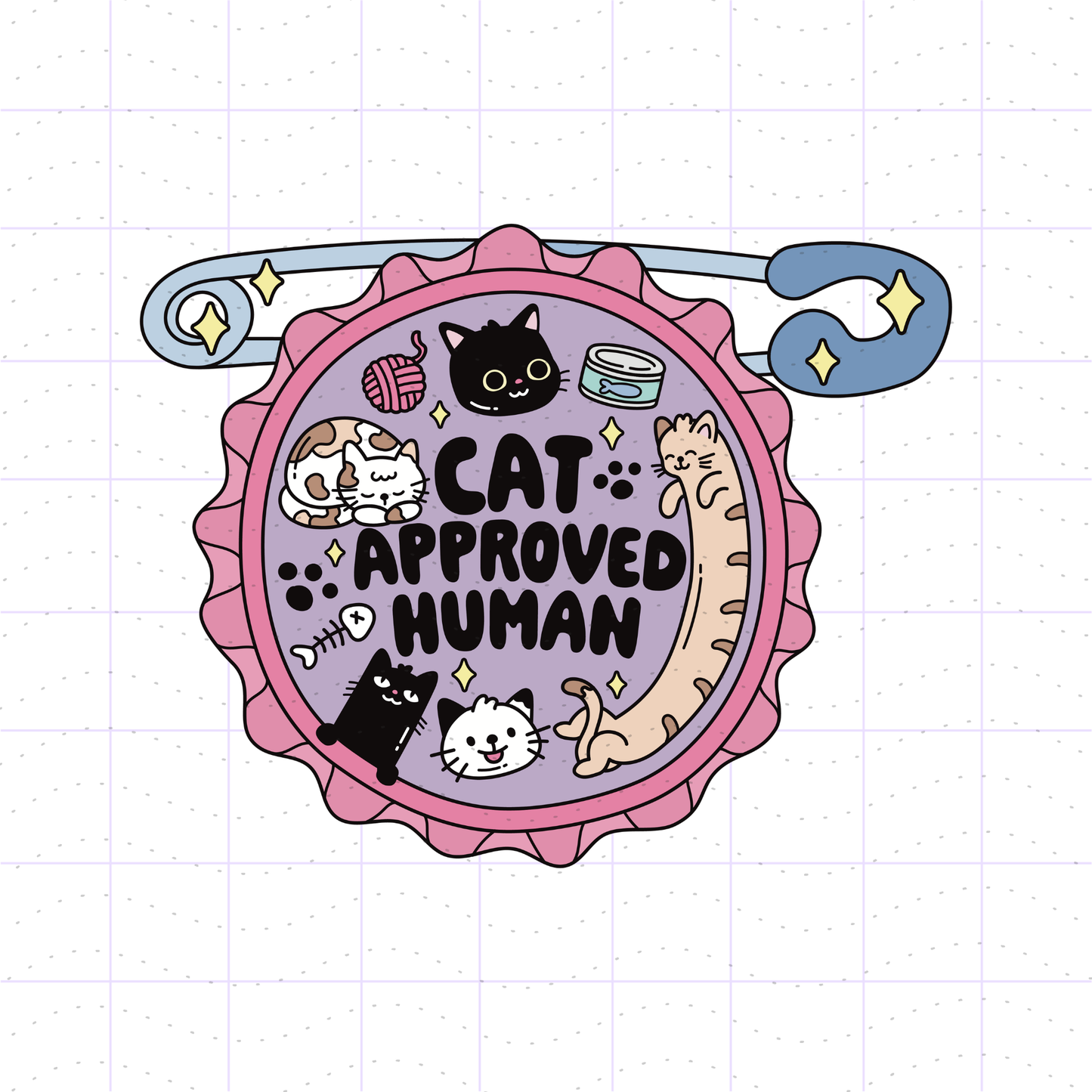 Cat Approved Human Badge PNG File