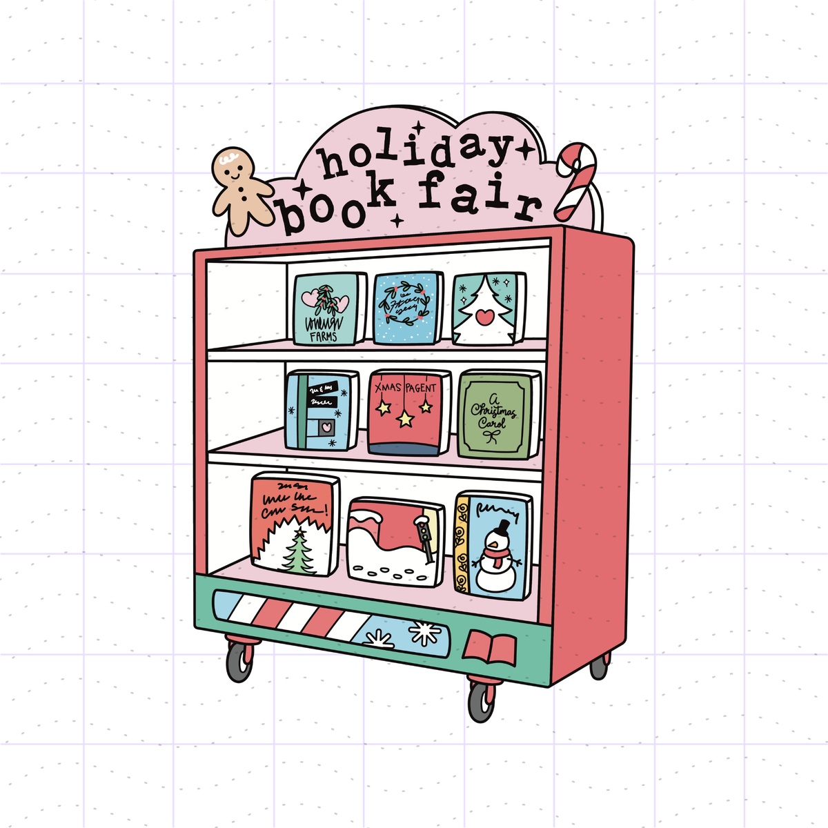 Christmas Book Fair Cart PNG File
