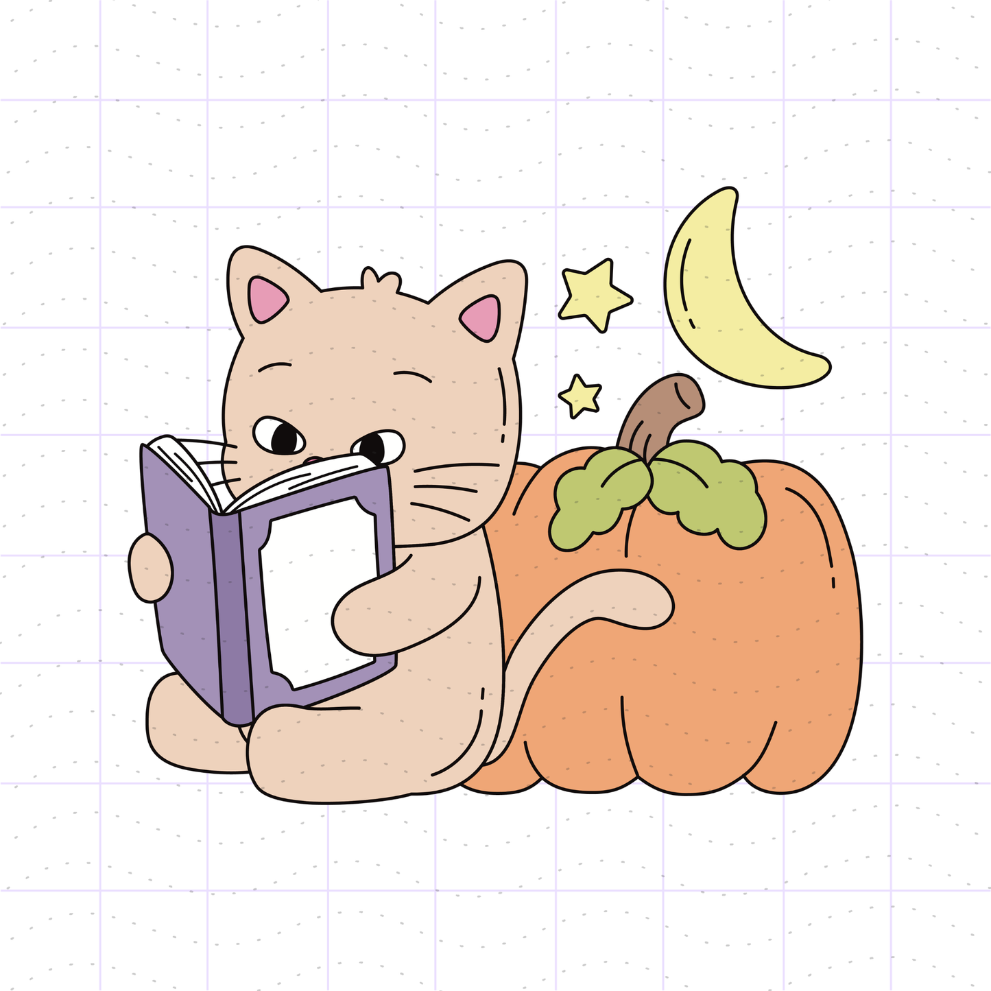 Autumn Bookish Cat Bundle PNG Files