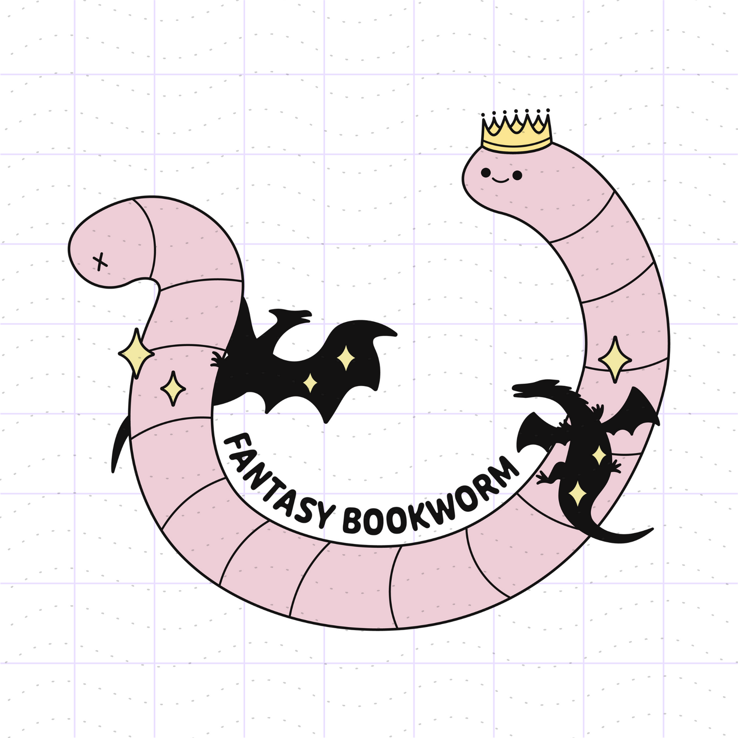 Fantasy Bookish Bookworm PNG File