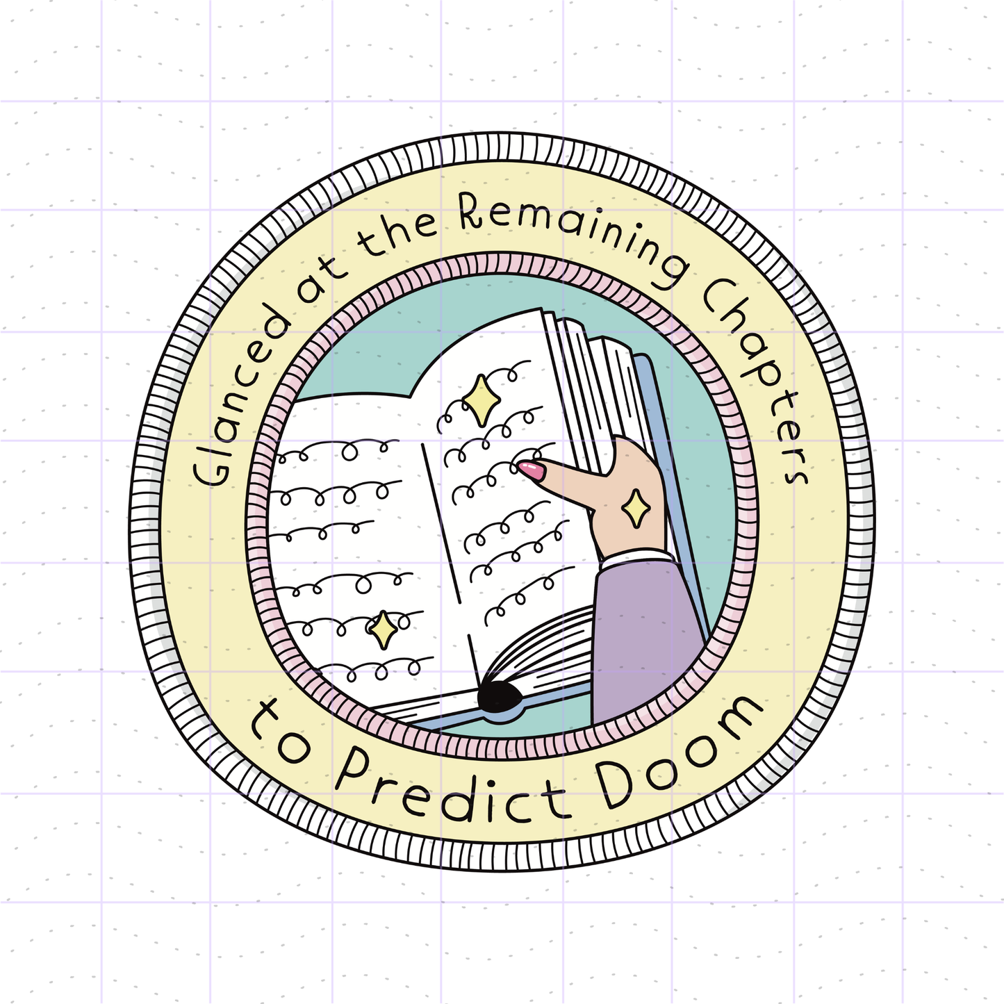 Relatable Bookish Girly Habit Merit Badge PNG File