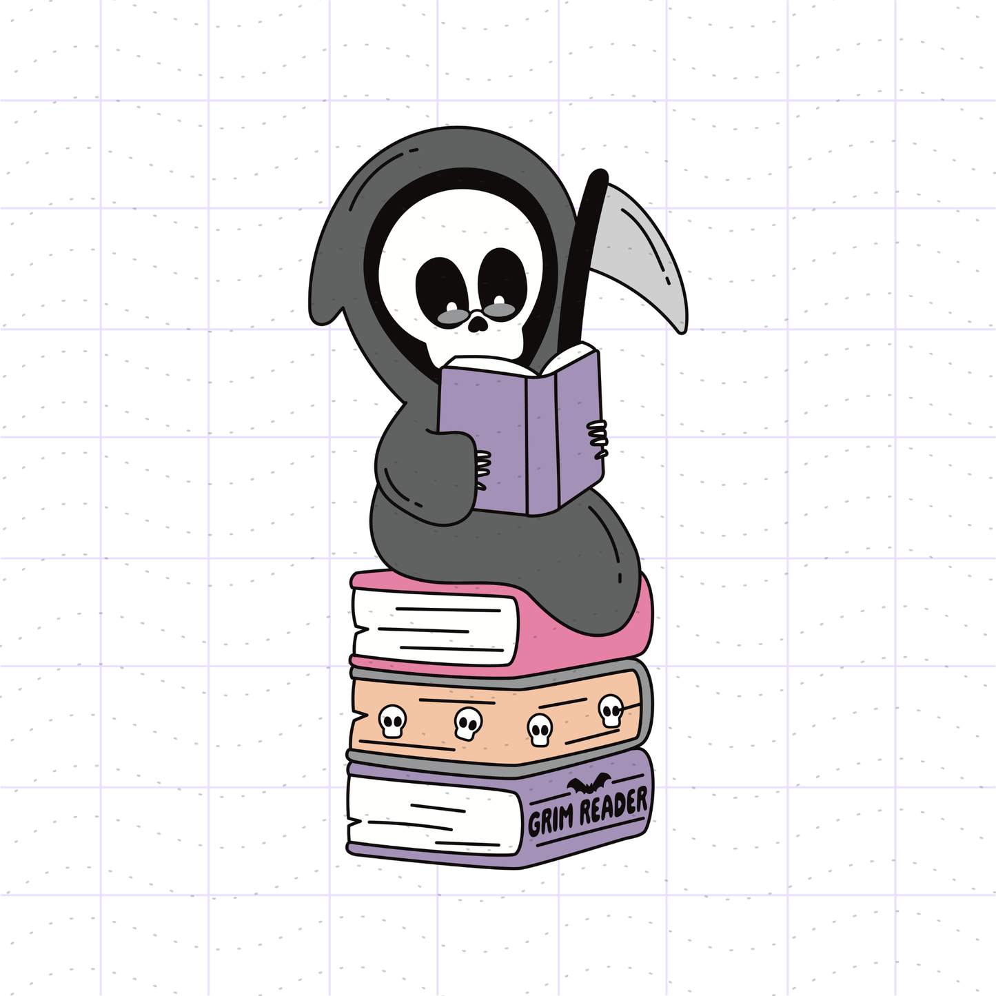 Grim Reader TBR Stack PNG File