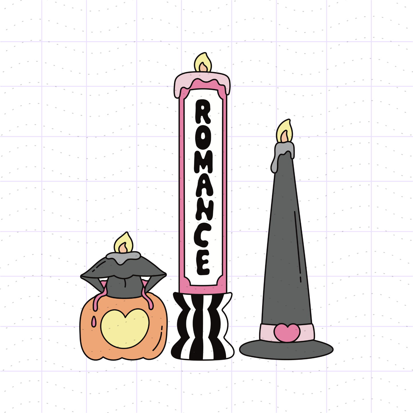 Halloween Romance Reader Candle PNG File