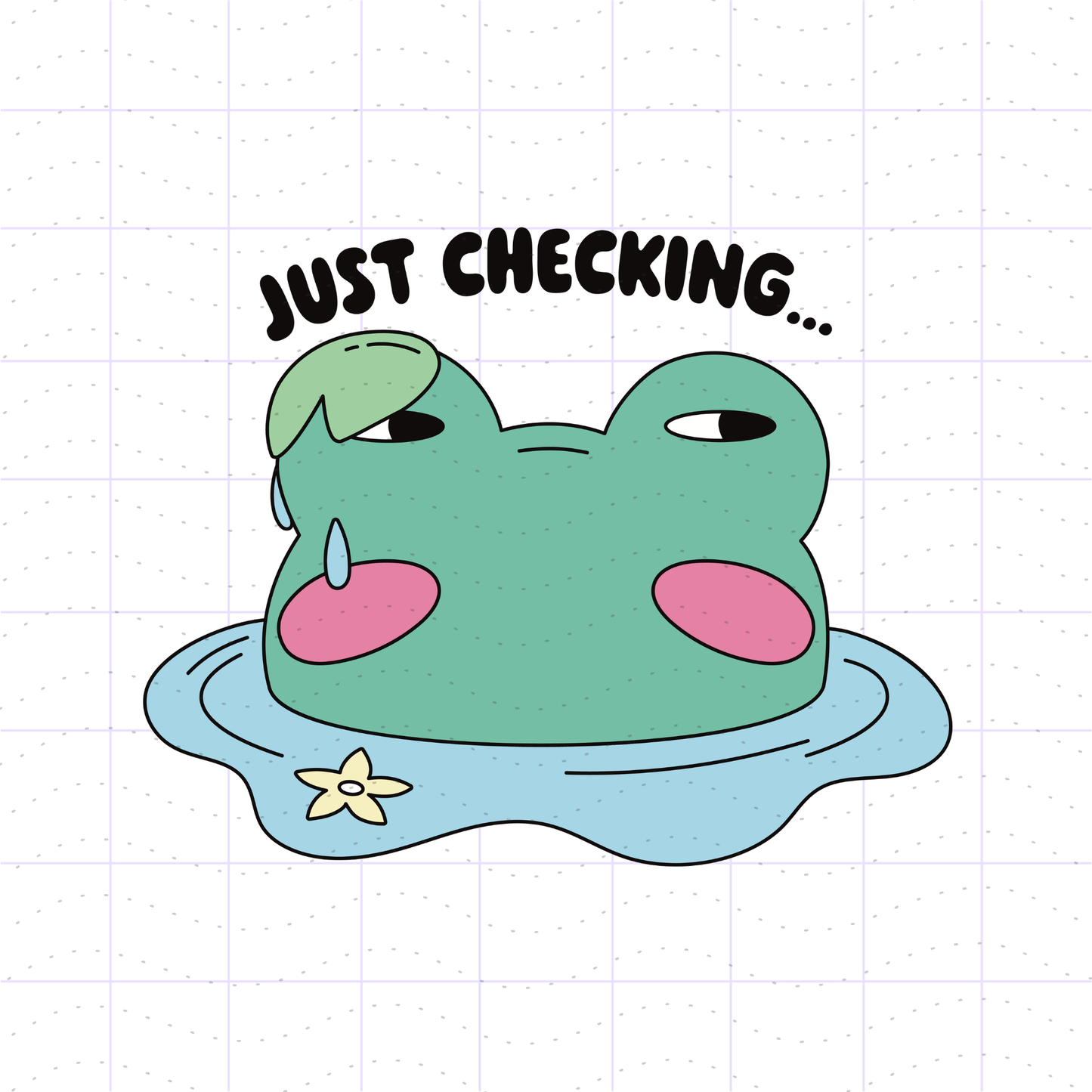 Just Checking Peeking Frog Meme PNG File