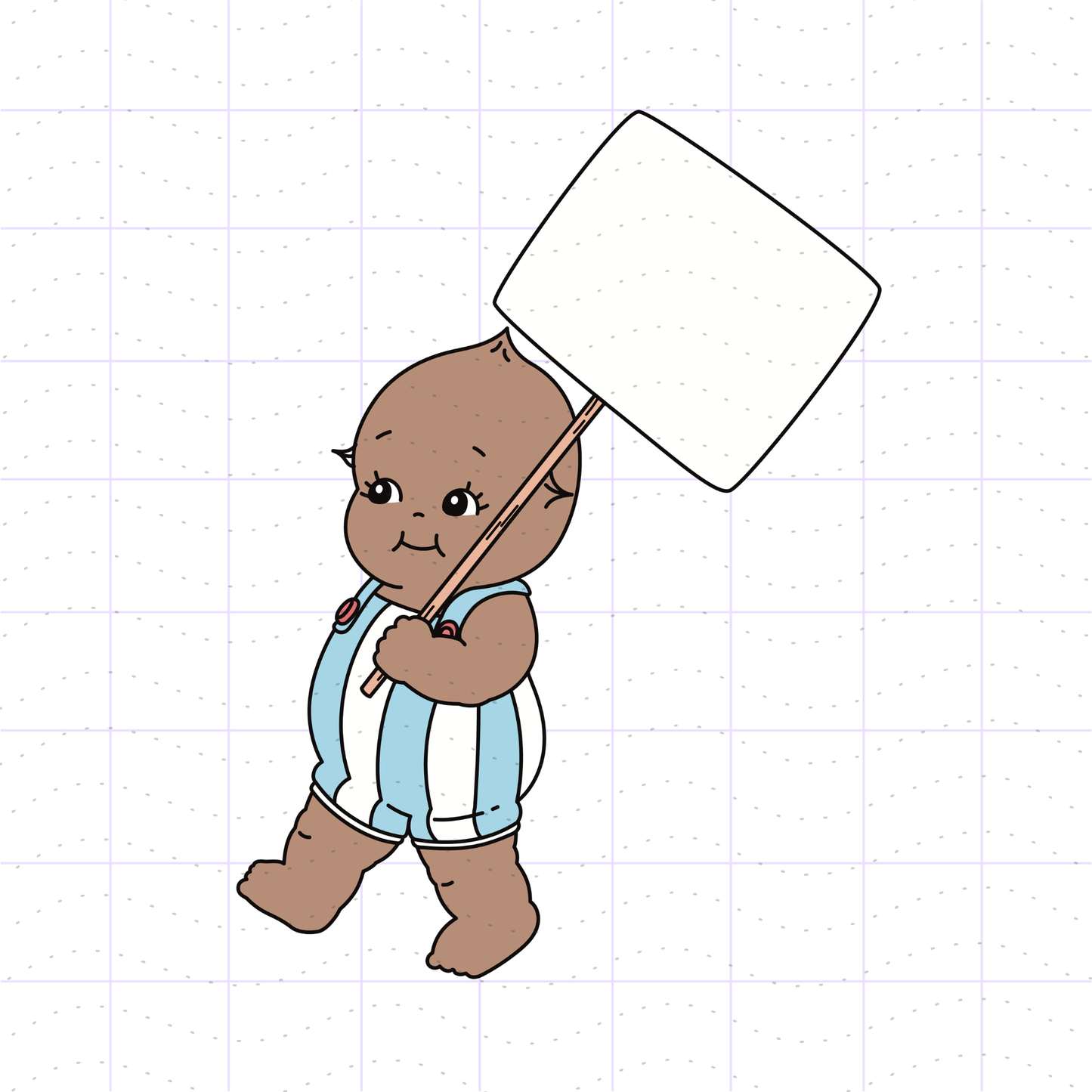 Free DIY Protesting Kewpie PNG SVG Design File