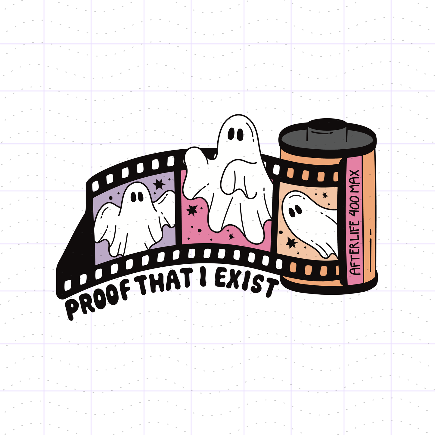 Y2K Spooky 35mm Film Roll PNG File