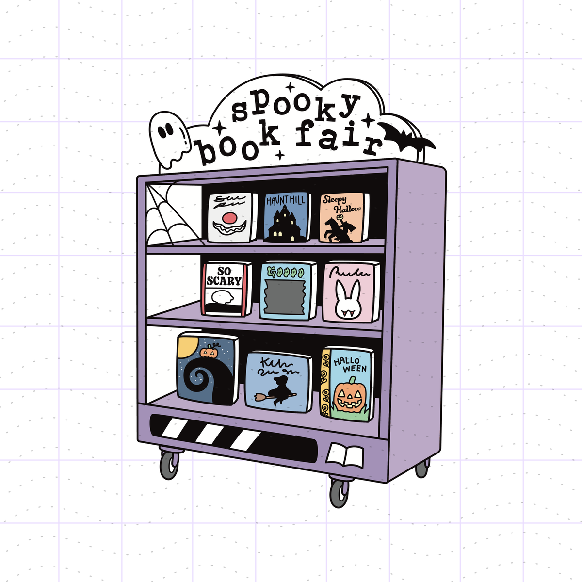 Spooky Book Fair Cart PNG File