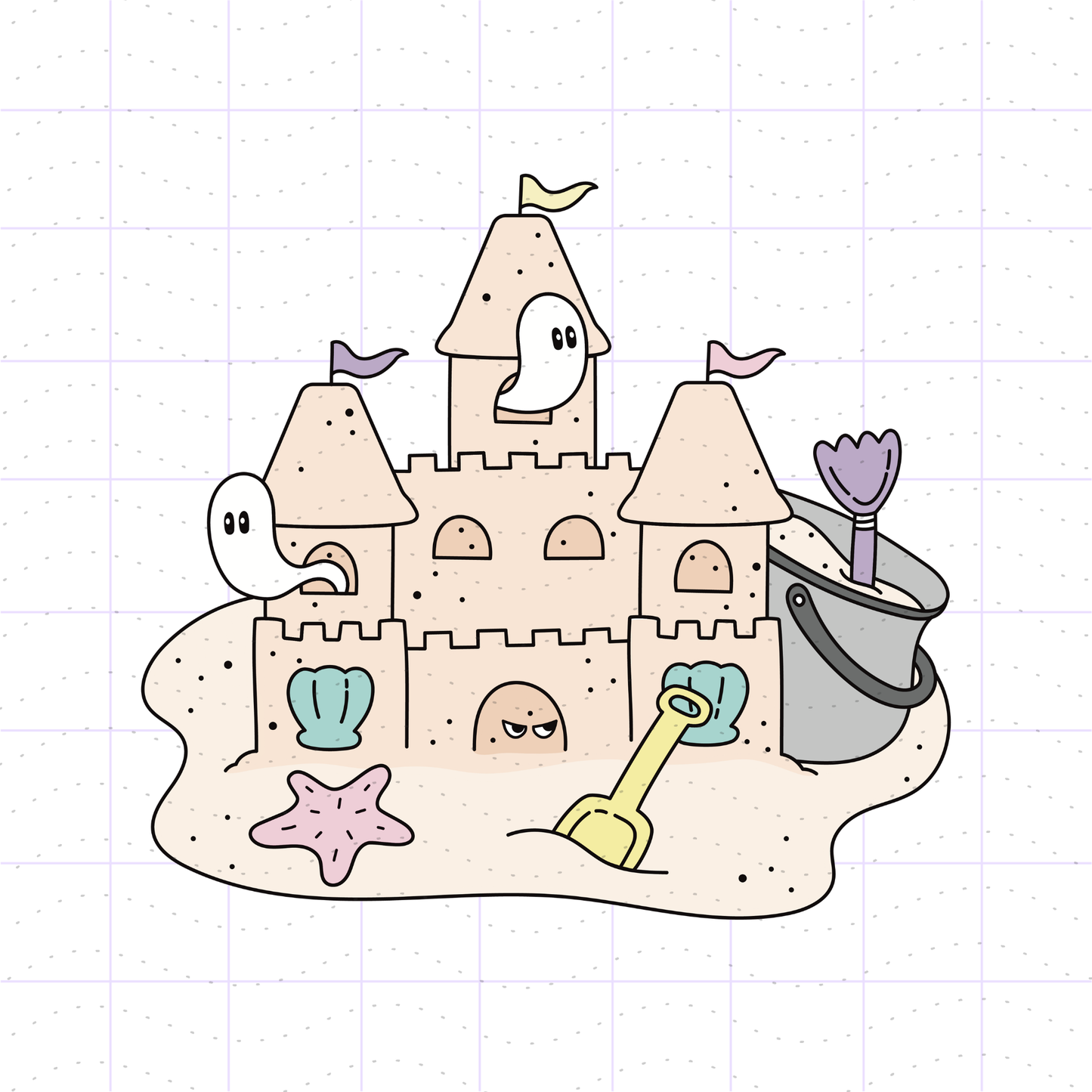 Spooky Haunted Summerween Sandcastle PNG File