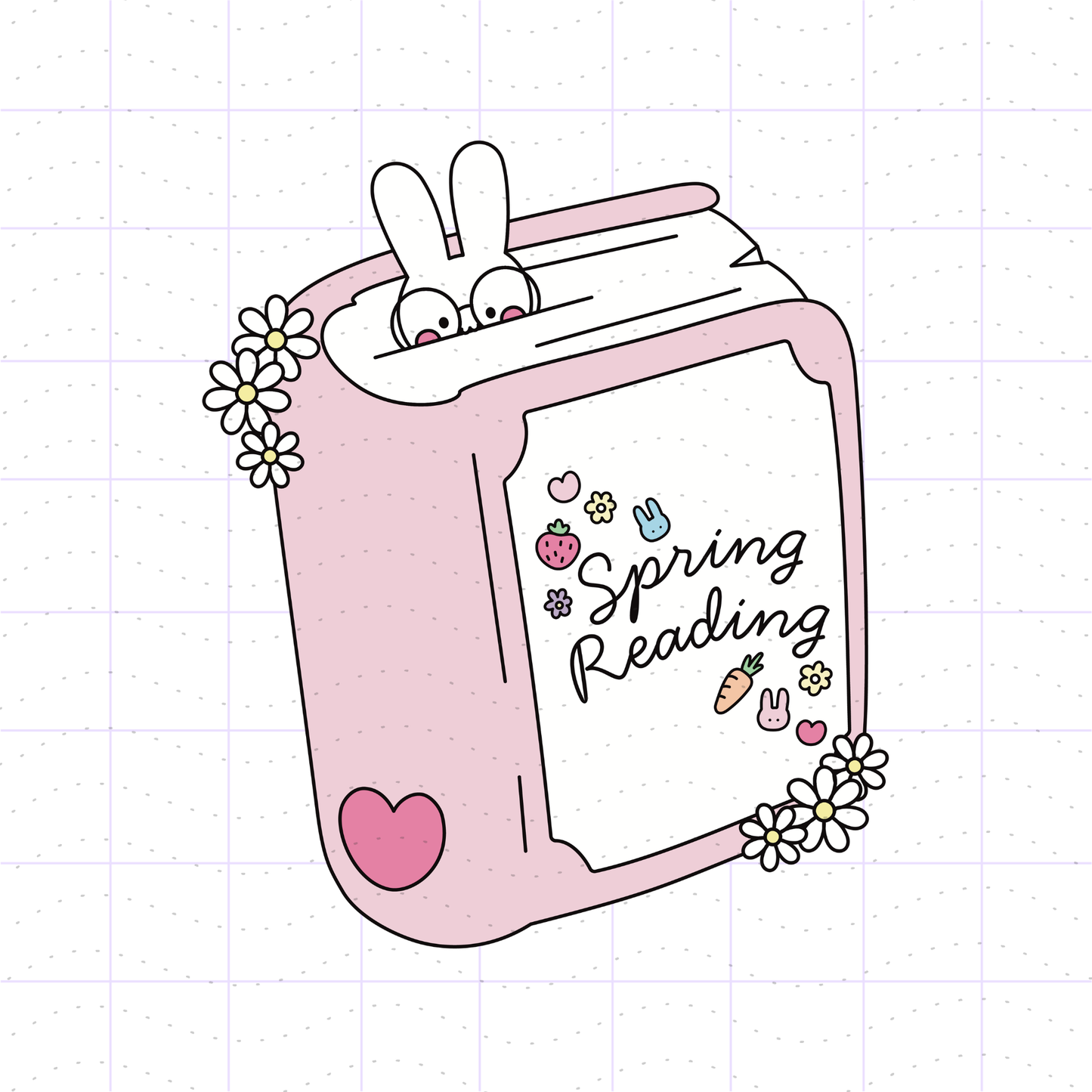 Spring Reading Bunny PNG File