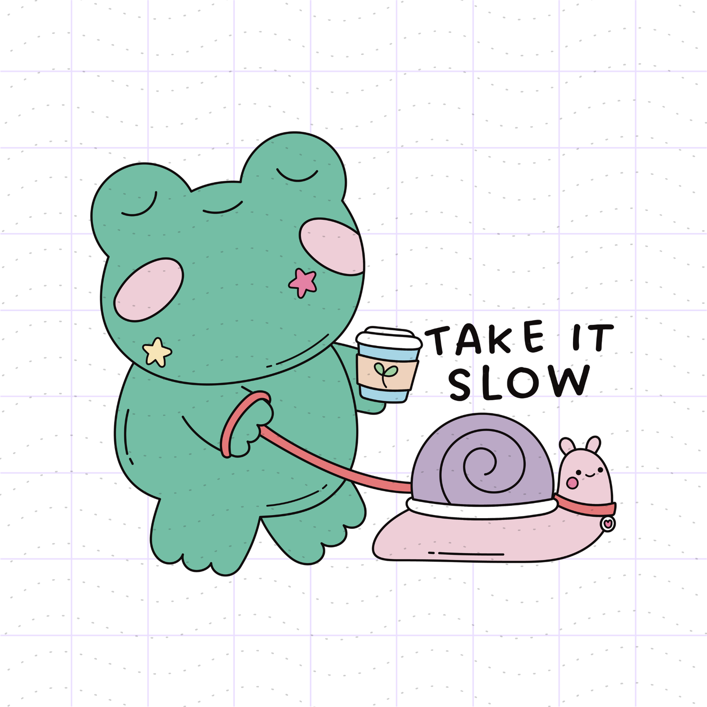 Mental Health Frog & Snail PNG File