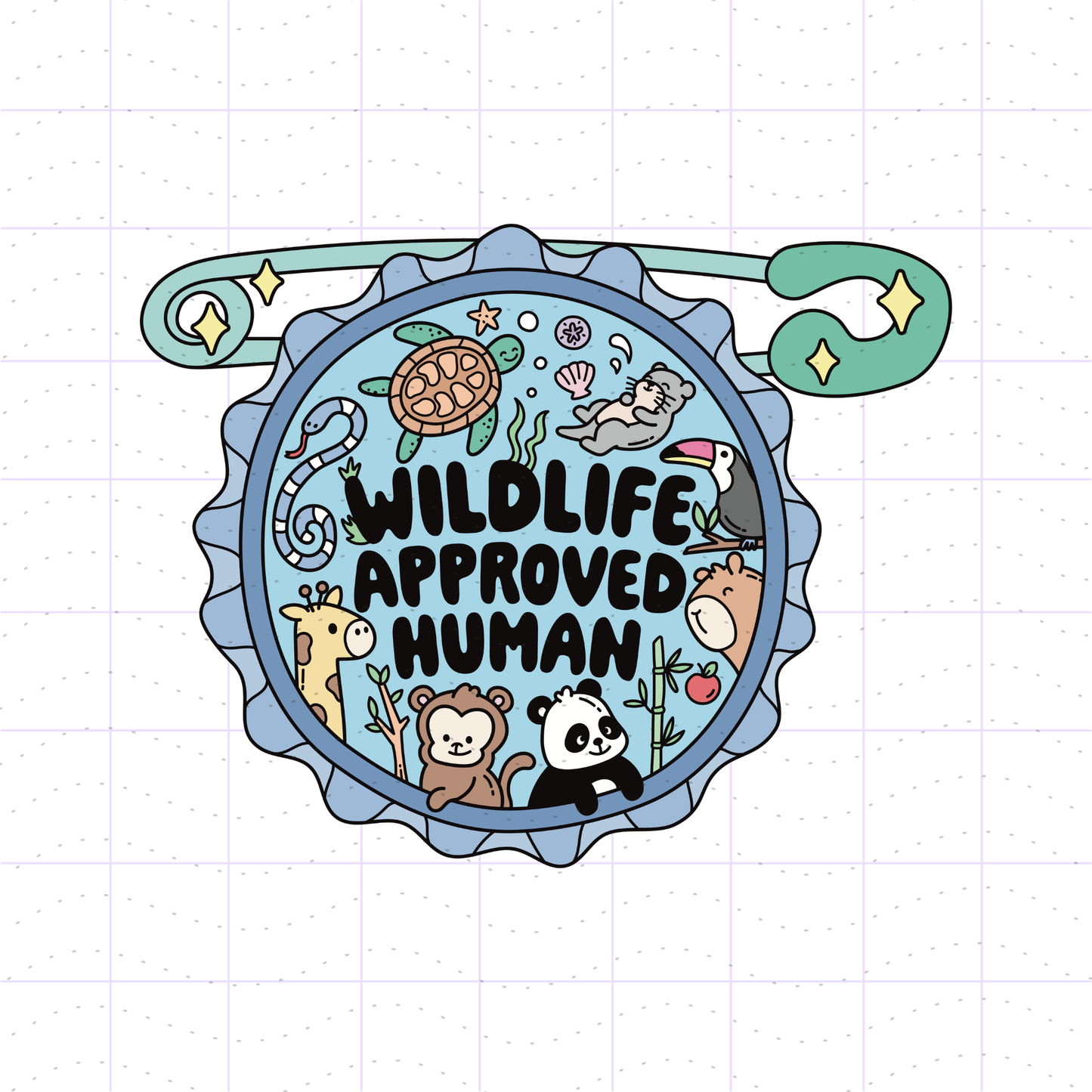 Wildlife Approved Human Badge PNG File
