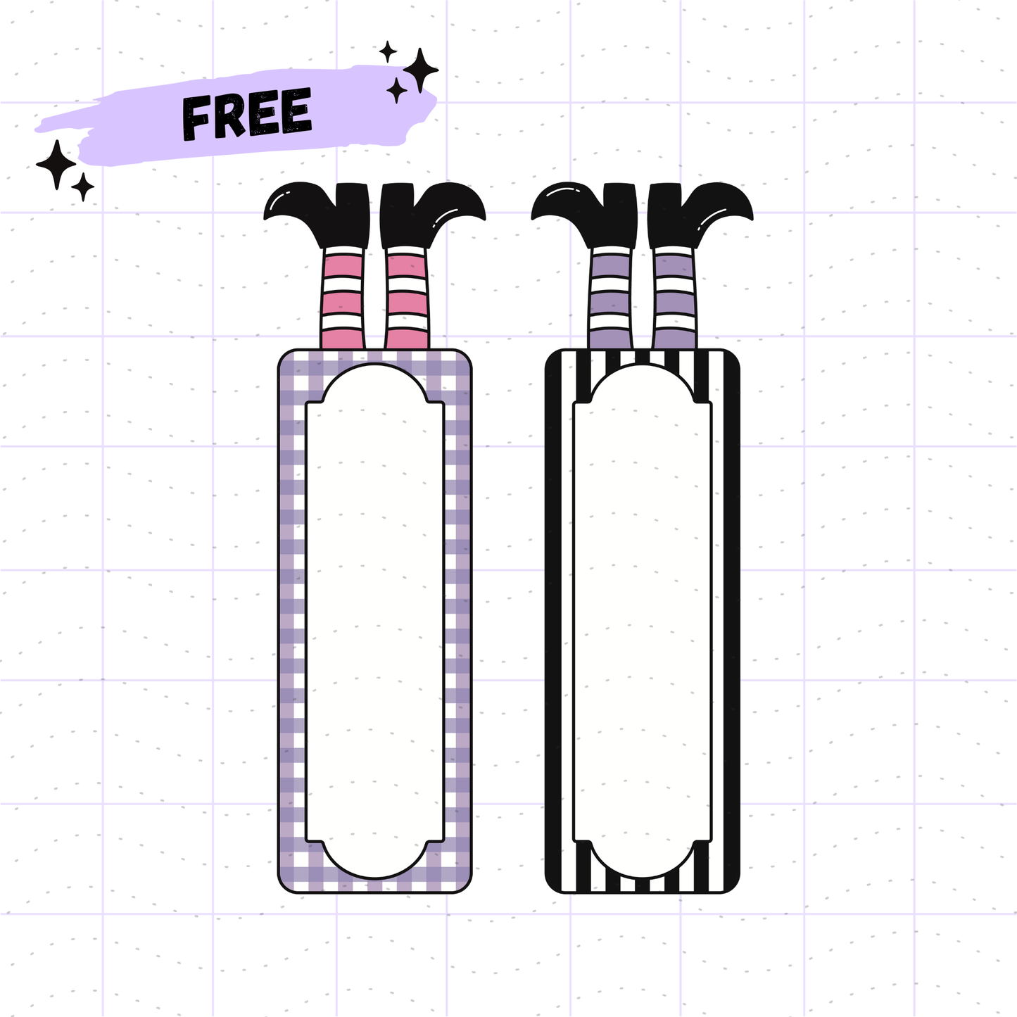 Free Witch Feet Bookmark Set PNG Files