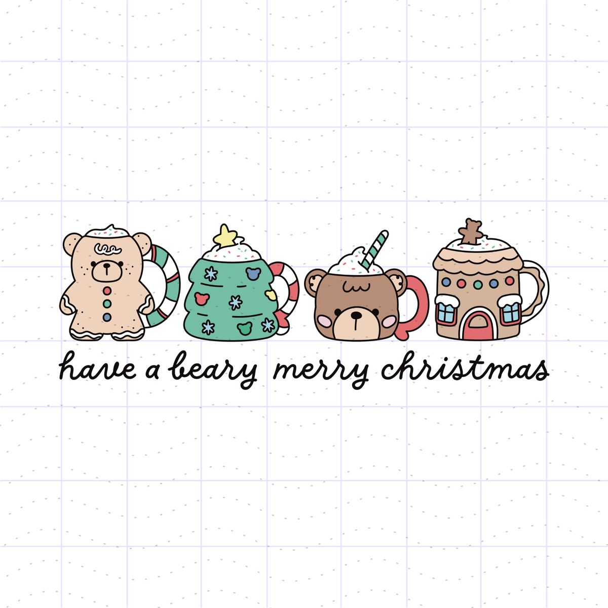 Christmas Bear Mugs PNG File