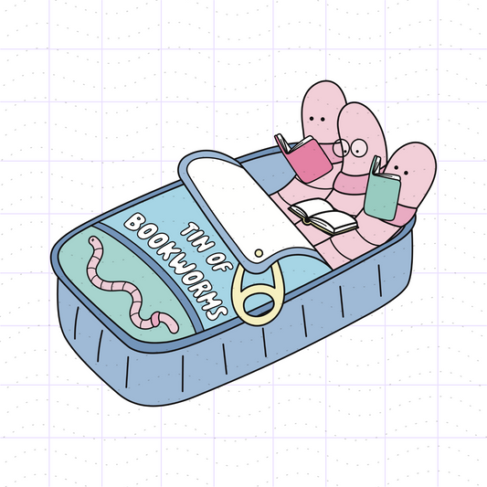 Tin of Bookish Bookworms PNG Files