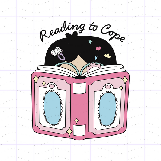 Kawaii Reading to Cope PNG SVG Files