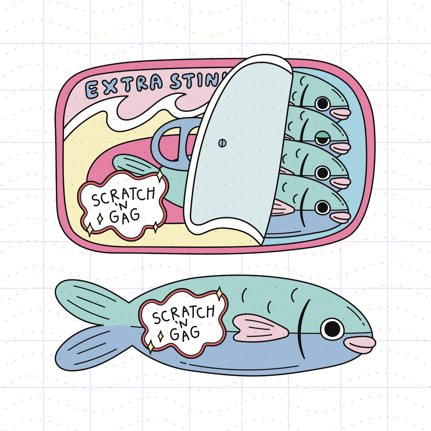 Tin of Extra Stinky Sardines PNG SVG Bundle Files