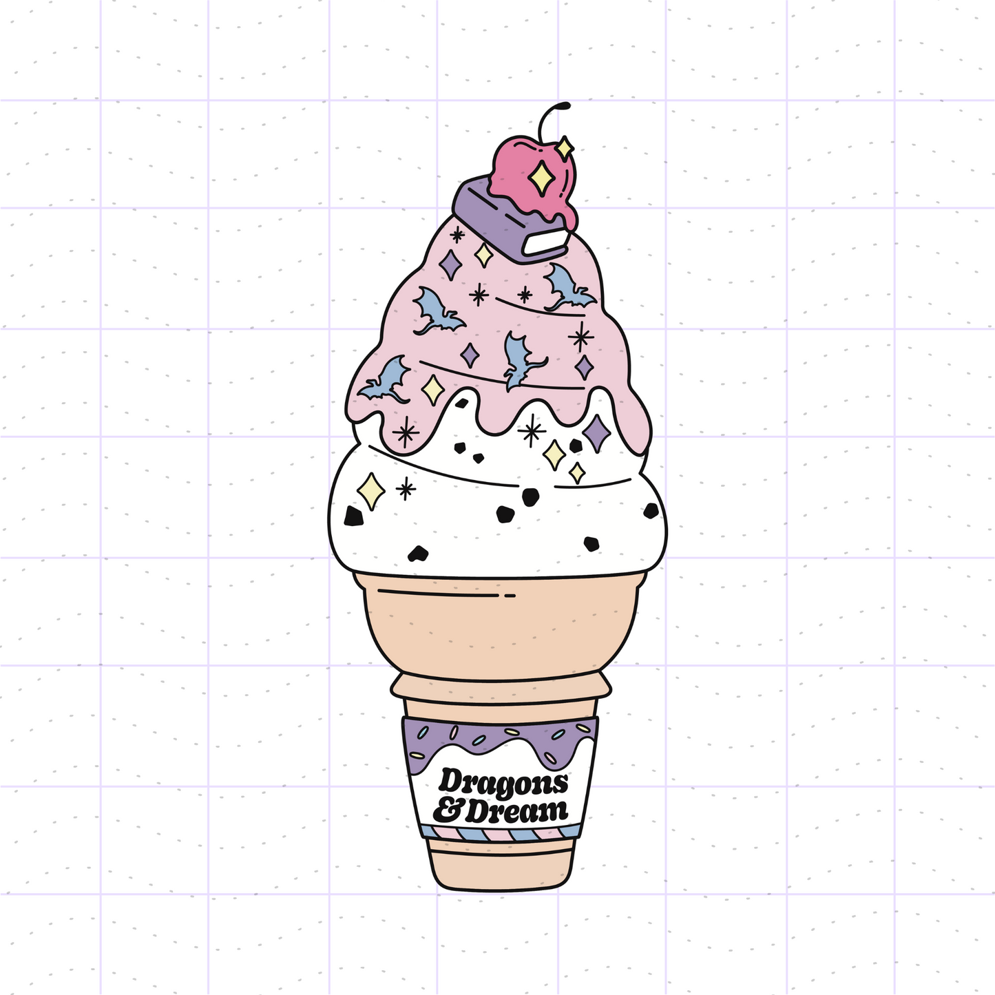 Fantasy Book Reader Ice Cream PNG SVG Files