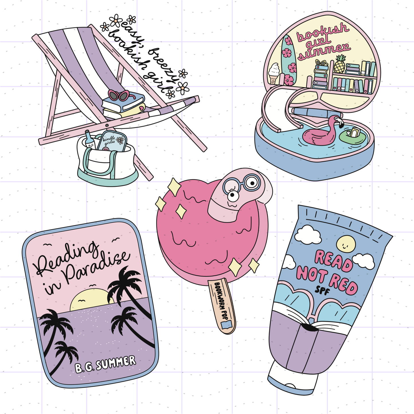 Bookish Girl Summer Bundle PNG SVG Files
