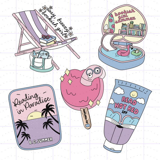 Bookish Girl Summer Bundle PNG SVG Files