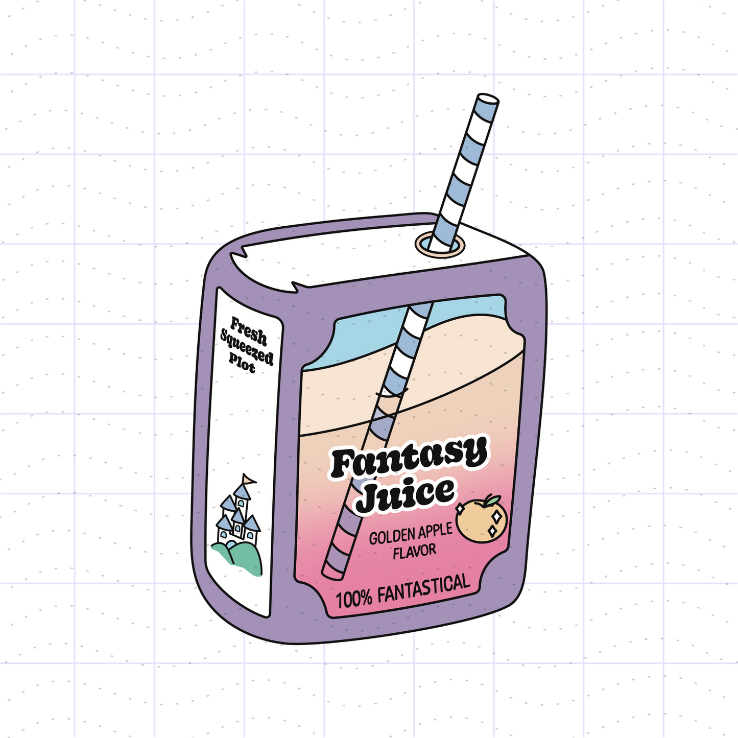 Bookish Fantasy Reader Juice Box PNG File