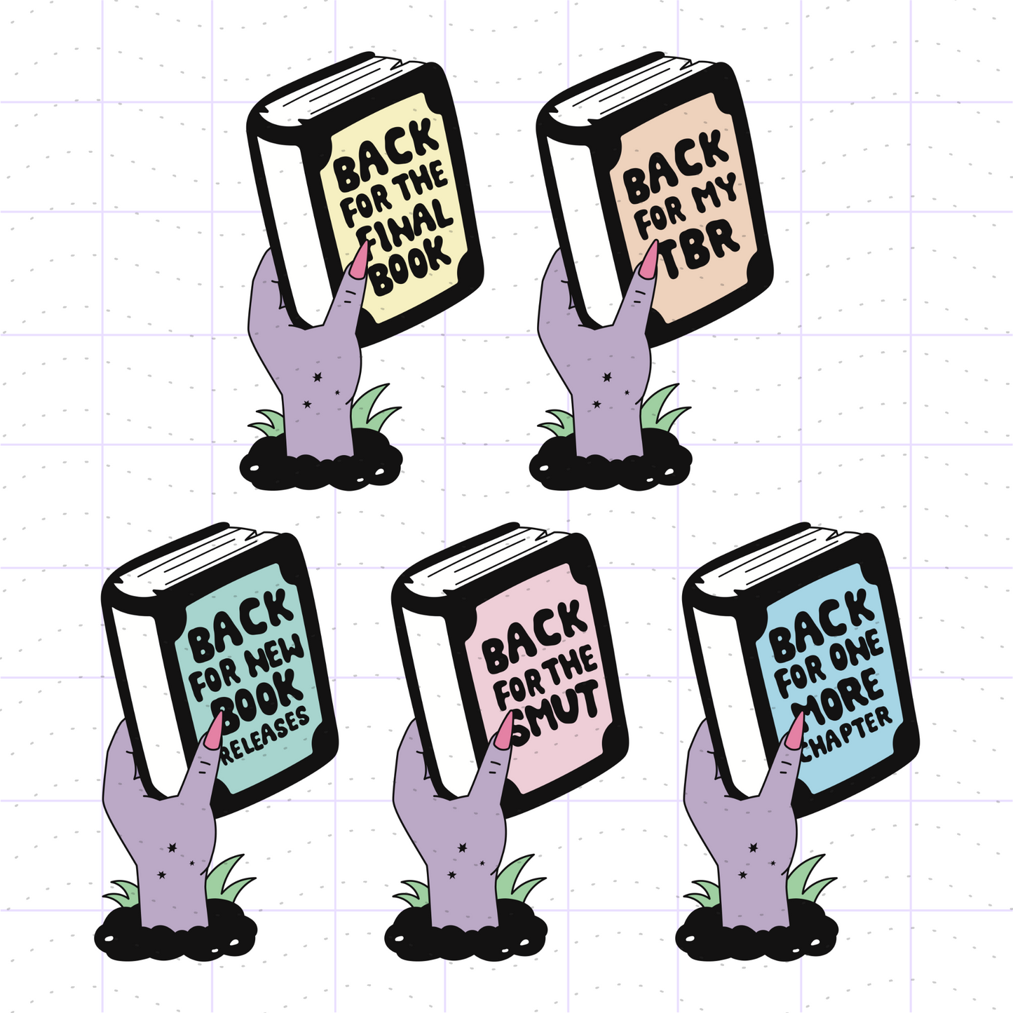 Spooky Bookish Back From The Dead Book Bundle PNG SVG Files