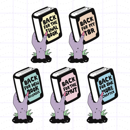Spooky Bookish Back From The Dead Book Bundle PNG SVG Files