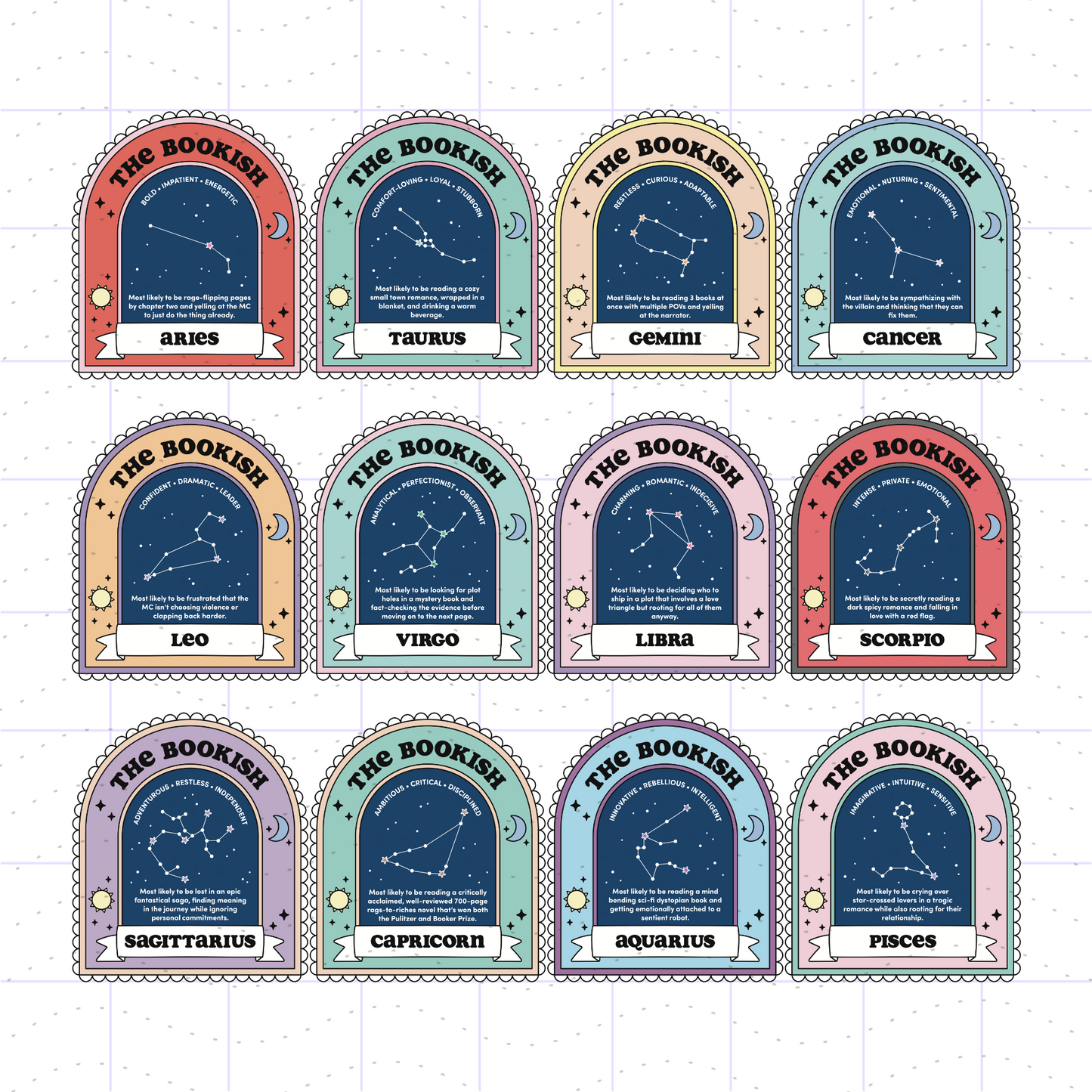Bookish Astrology Bundle PNG SVG Files