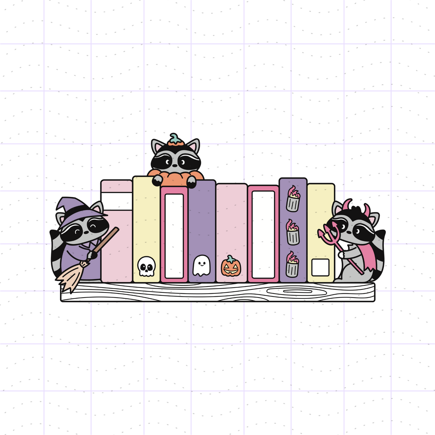Pink Halloween Animal Bookends Bundle PNG SVG Files
