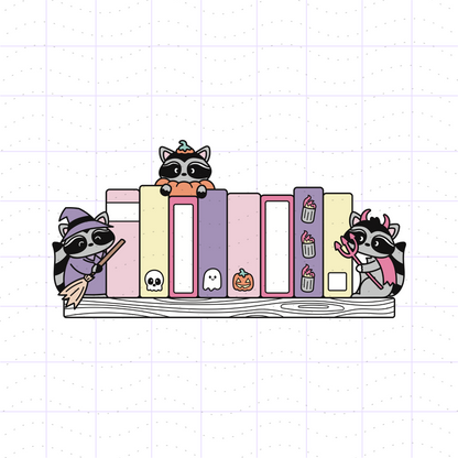 Pink Halloween Animal Bookends Bundle PNG SVG Files