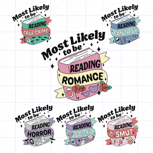 Most Likely To Be Reading Bundle SVG PNG Files