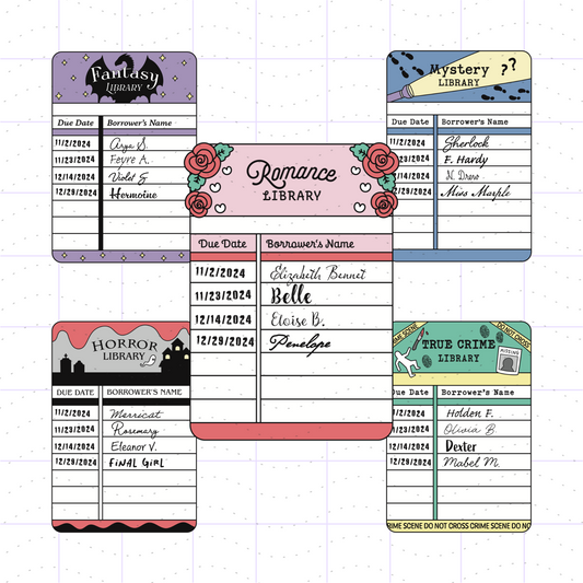 Library Due Card Bundle SVG PNG Files