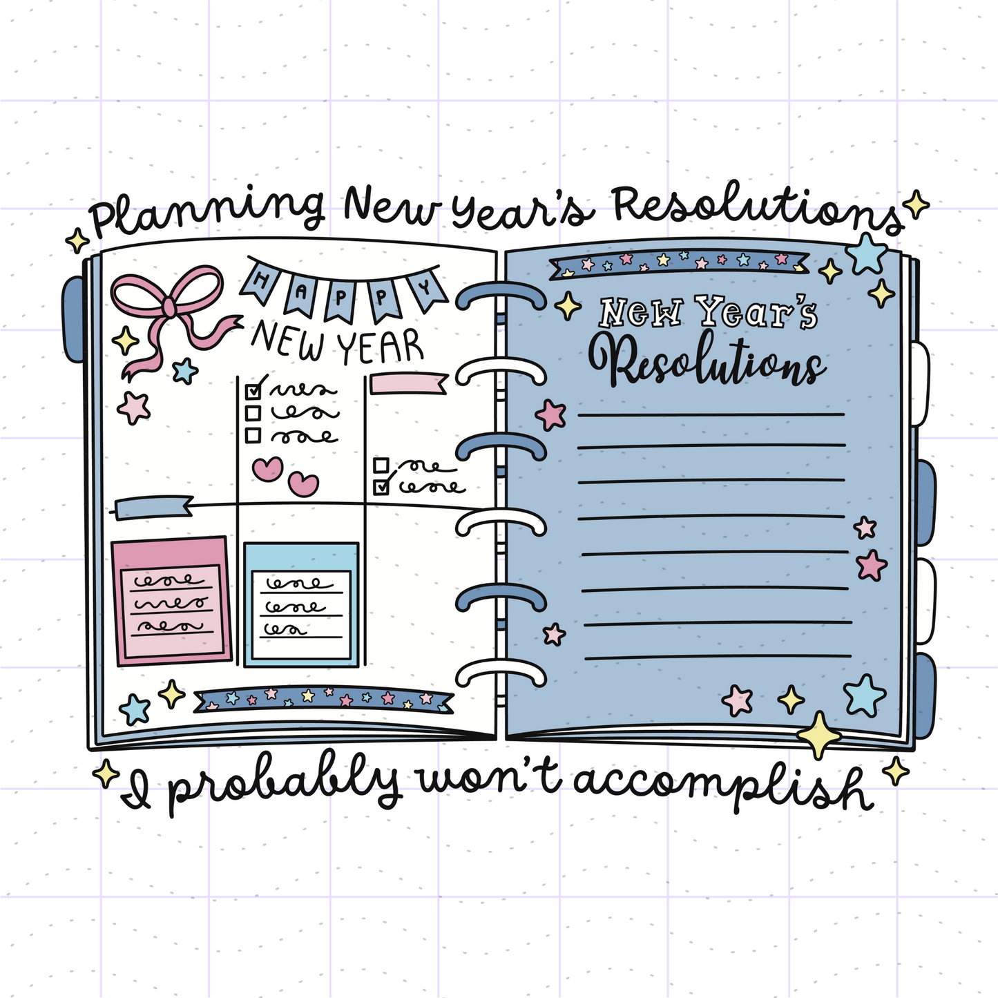Funny New Year's Planner PNG File