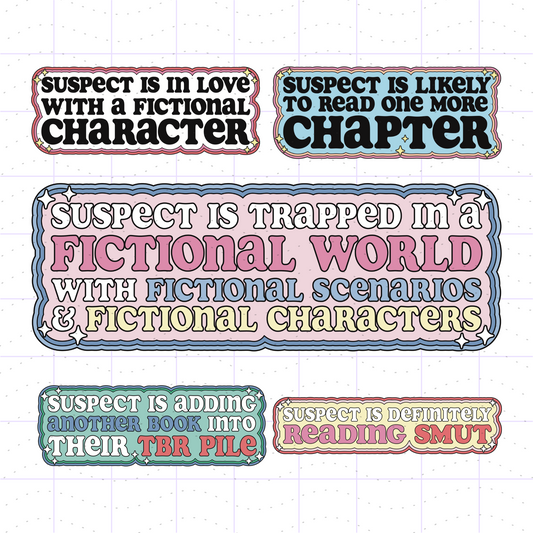 Funny Bookish Suspect Bundle SVG PNG