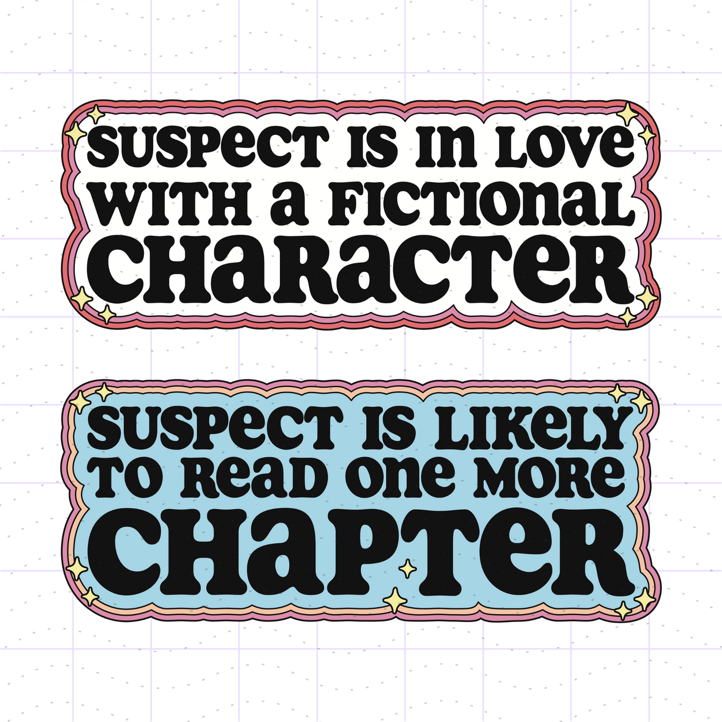 Funny Bookish Suspect Bundle SVG PNG