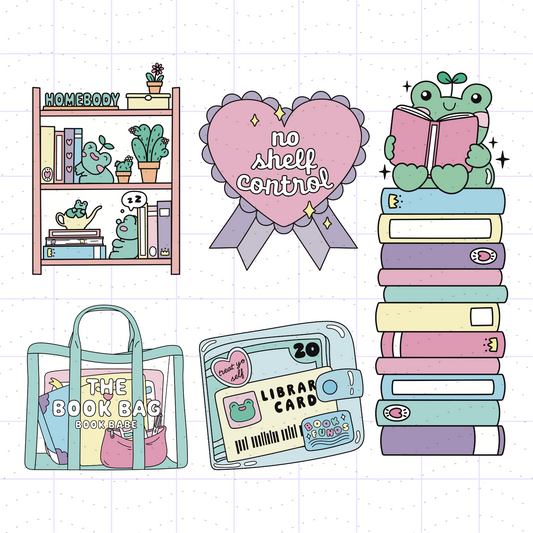 Bookish Frog Bundle SVG PNG Files