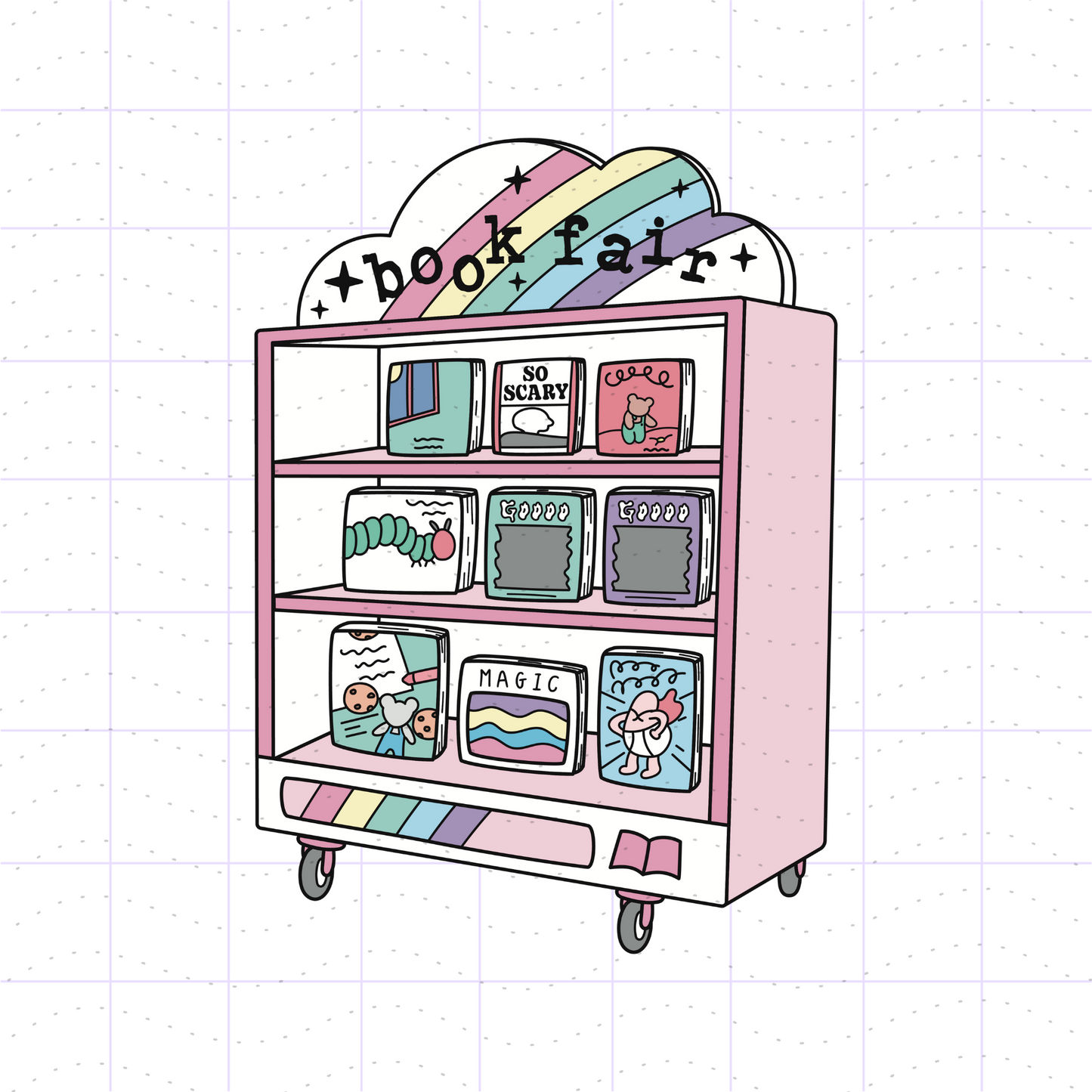 Scholastic Inspired Book Fair Cart PNG